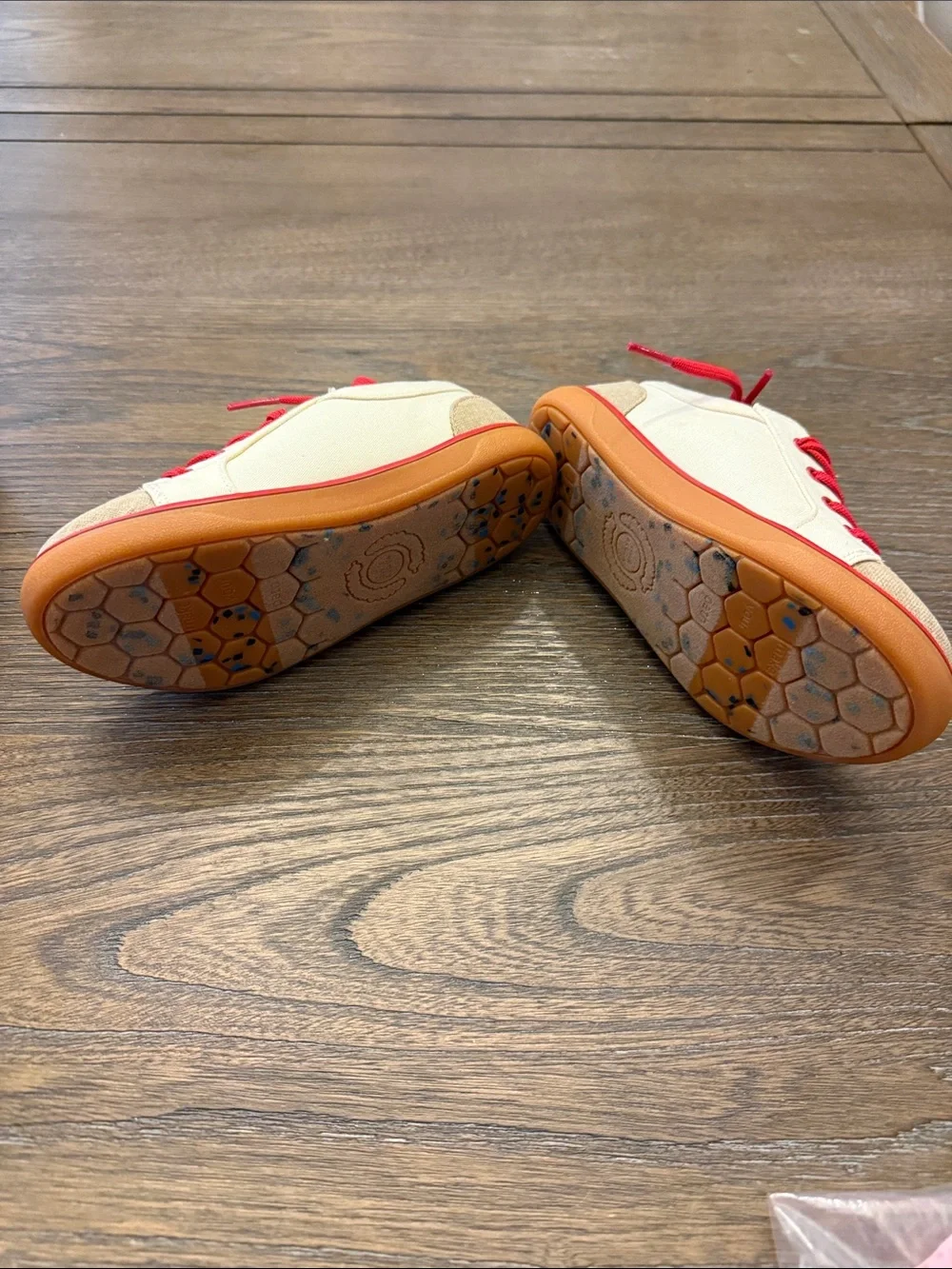 Livie & Luca Cream Canvas Sneakers with Red Trim New 12 Boys